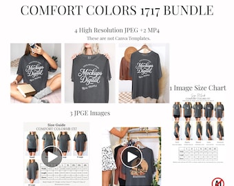 Comfort Colors 1717 Video Size Guide 1717 Size Chart Oversized Comfort Colors Video Mockup 1717 Mockup Bundle