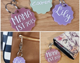 Personalized Acrylic Bag Tag: Custom Name Keychain