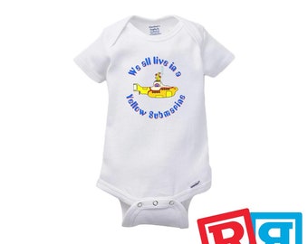The Beatles Yellow Submarine Gerber Baby Onesie® Cotton Unisex White Short Sleeve