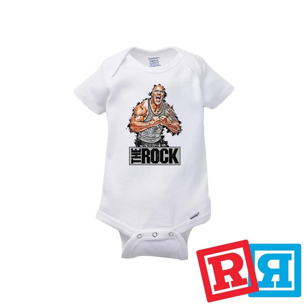 Dwayne The Rock Johnson Gerber Baby Onesie® Cotton Unisex White Short Sleeve