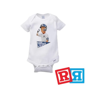 Aaron Judge Bighead Yankees Gerber Baby Onesie® Cotton Unisex White Short Sleeve