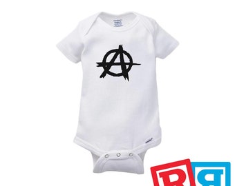 Anarchy Gerber Baby Onesie® Cotton Unisex White Short Sleeve