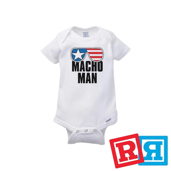 Macho Man Randy Savage Gerber Baby Onesie® Cotton Unisex White Short Sleeve