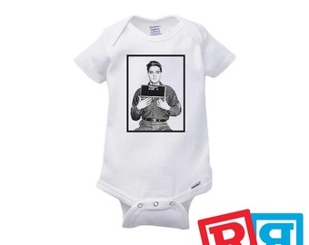 Elvis Presley Mugshot Gerber Baby Onesie® Cotton Unisex White Short Sleeve