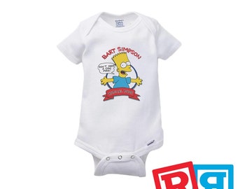 Bart Simpson Gerber Baby Onesie® Cotton Unisex White Short Sleeve