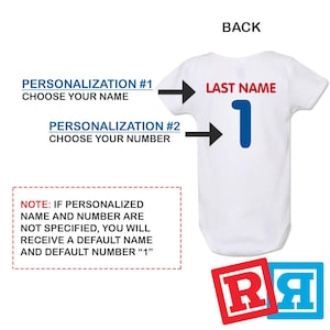 Personalized name back image of Talladega Nights baby onesie