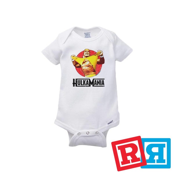 Hulk Hogan Hulkamania Gerber Baby Onesie® Cotton Unisex White Short Sleeve