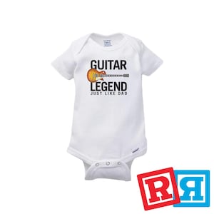 Les Paul Guitar Legend Just Like Dad Gerber Baby Onesie® Cotton Unisex White Short Sleeve