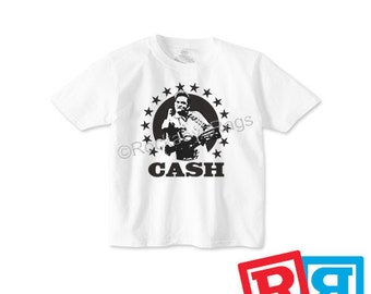 Johnny Cash T-Shirt Cotton Crew Top Toddler White Short Sleeve