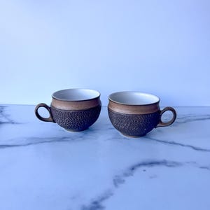 Denby Cotswold Acorn Mugs - Set of Two, Small Brown English Mug Set