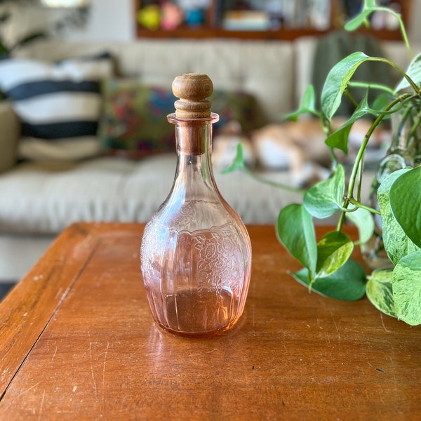 Pink Depression Glass Decanter Etsy