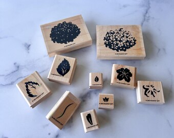 Vintage Stampin' Up! Hydrangea Flower Stamp Set, Buildable Stamp Kit