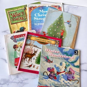 Set of Six Vintage Children’s Christmas Books, Free Shipping