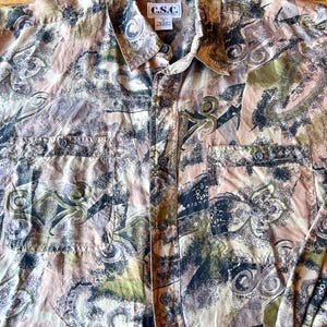 1990s CSC 100% Silk Button Up Shirt