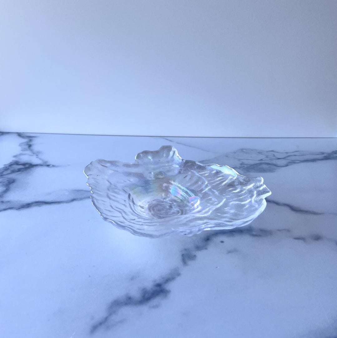 Leonardo Shell Design Vintage Oyster Shell Glass Dish, Leonardo Poesia Shell Bowl - Etsy