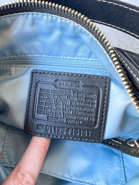 Black Patent Leather Y2K Coach Shoulder Bag, Free… - image 8
