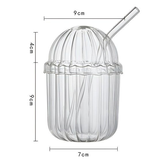 2sets Glass Cup With Straw & Lid, Minimalist Clear Cup & Straw & Lid Set  For Home