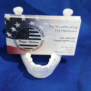 Skull Jaw Business Card Display | Anatomical Desk Stand | Creepy Cool Office Decor | Oddity Lover Gift | Gothic Office Gift | 3D Printed!