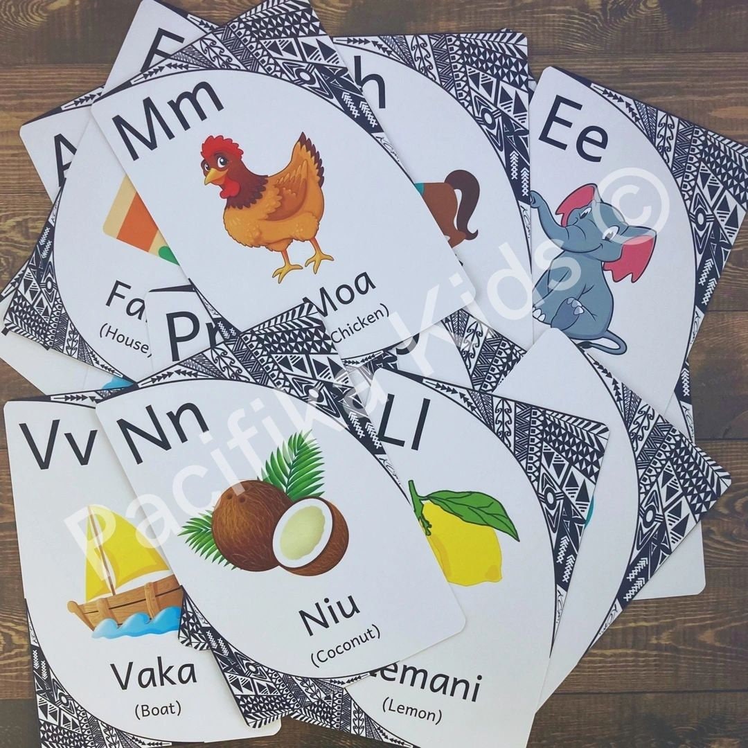 Tongan Alphabet Flashcards Etsy
