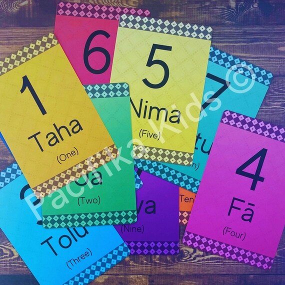 Tongan Numbers Flashcards Etsy