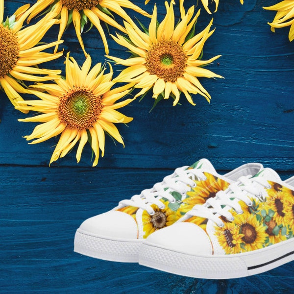 Blue Sunflower Canvas Shoes