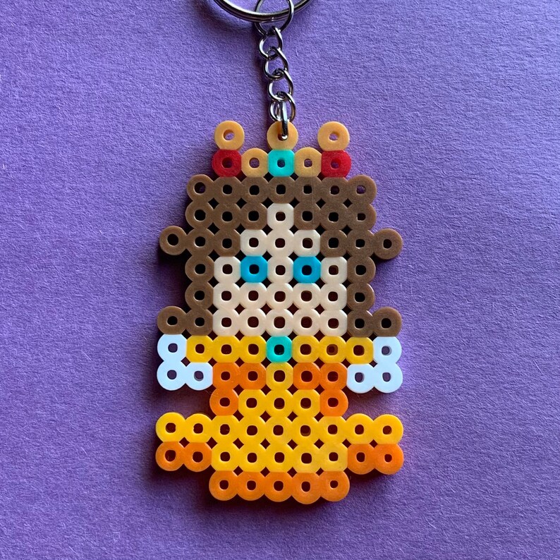 Super Mario Princesses Perler Bead Keychains Etsy