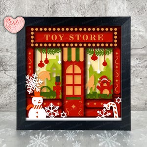 Shadow Box SVG opslaan, Svg voor Cricut-projecten, 3D gelaagde SVG, kerst 3D Shadow Box Svg, papier gesneden lichtbak