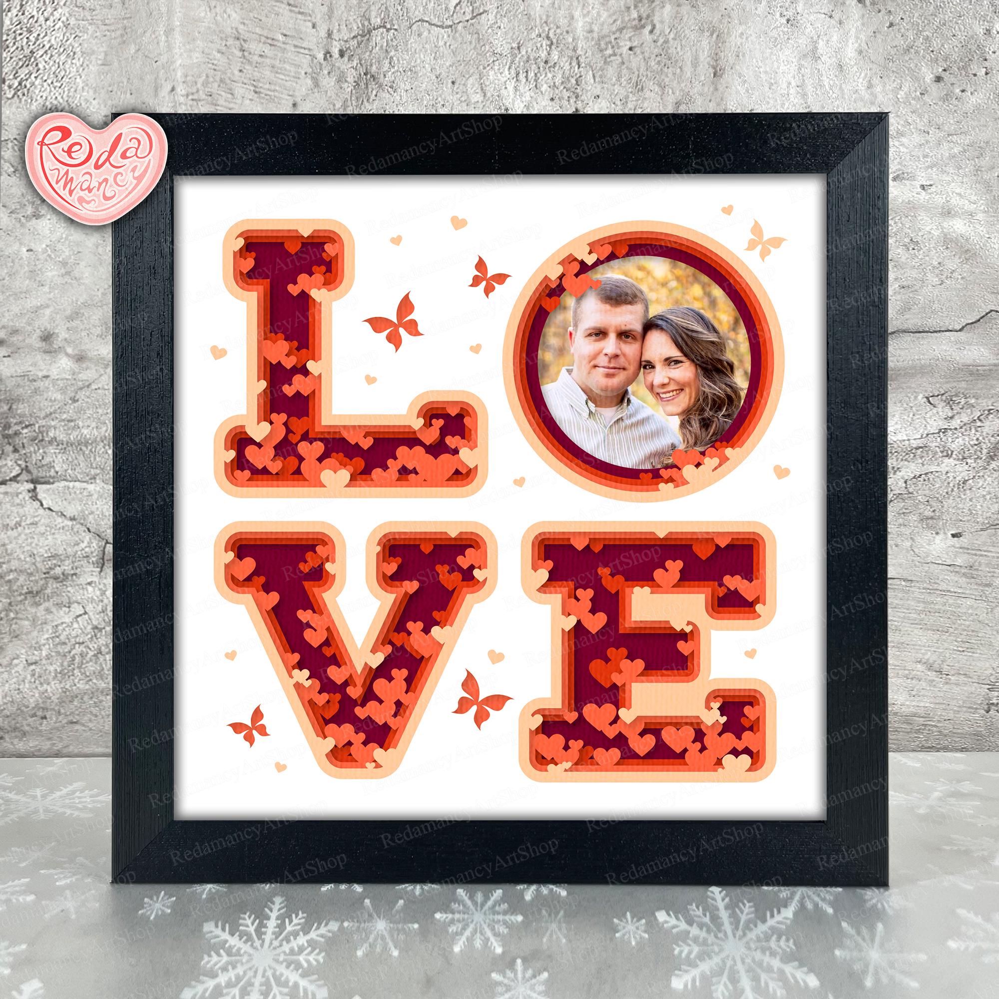 Personalized Love Shadow Box SVG, Svg for Cricut Projects, 3D Layered ...