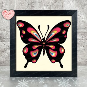 Butterfly Shadow Box SVG, Svg For Cricut Projects, 3D Layered SVG, Butterfly 3D Shadow Box Svg, Paper Cut Light Box, 3D Cardstock 2