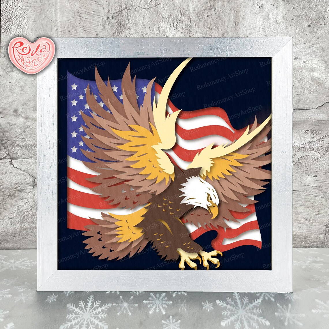 American Eagle Box SVG, Svg for Cricut Projects, 3D Layered SVG, Eagle ...