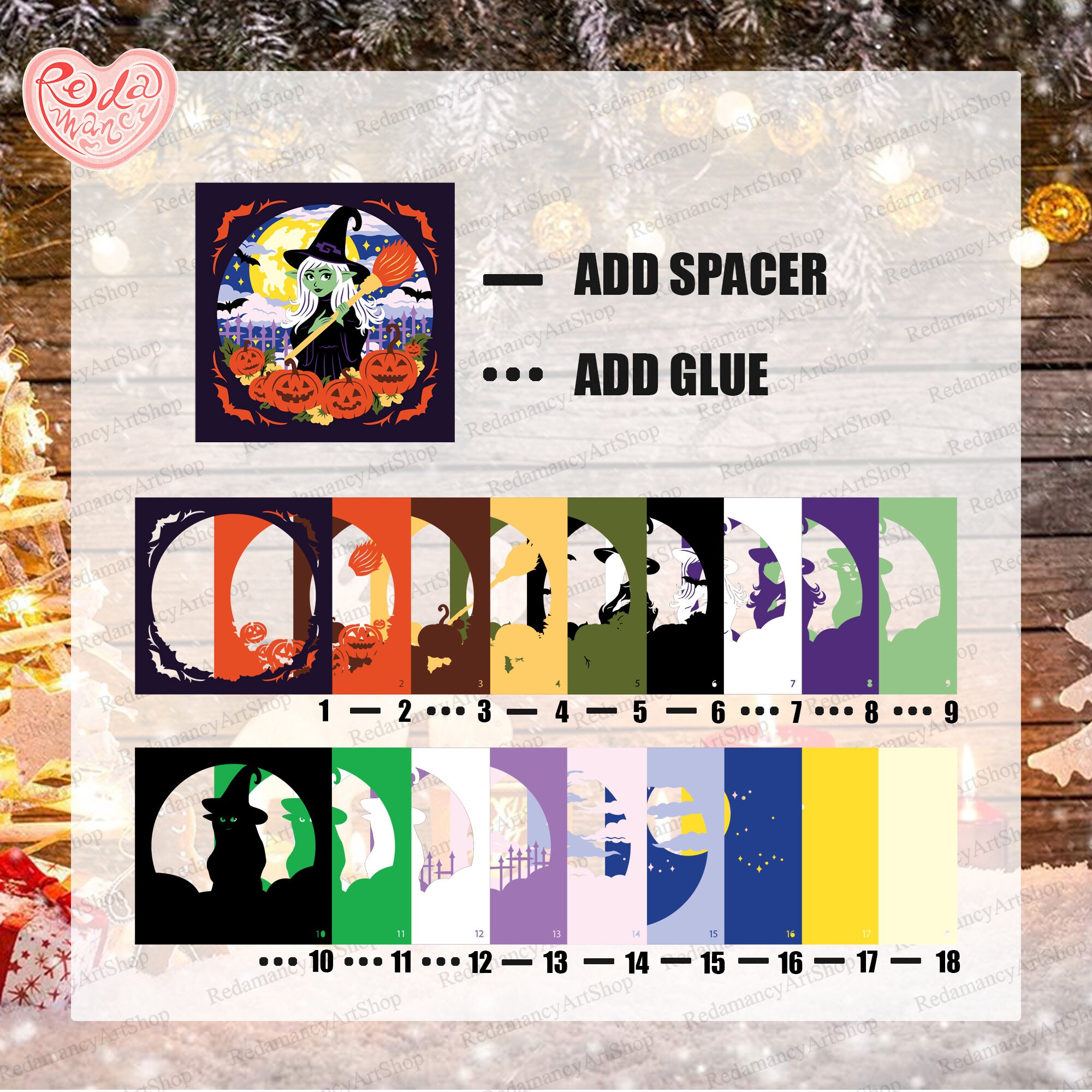 Witch Shadow Box SVG, Svg for Cricut Projects, 3D Layered SVG ...