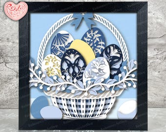 Happy Easter Shadow Box SVG, Svg for Cricut Projects, 3D Layered SVG ...