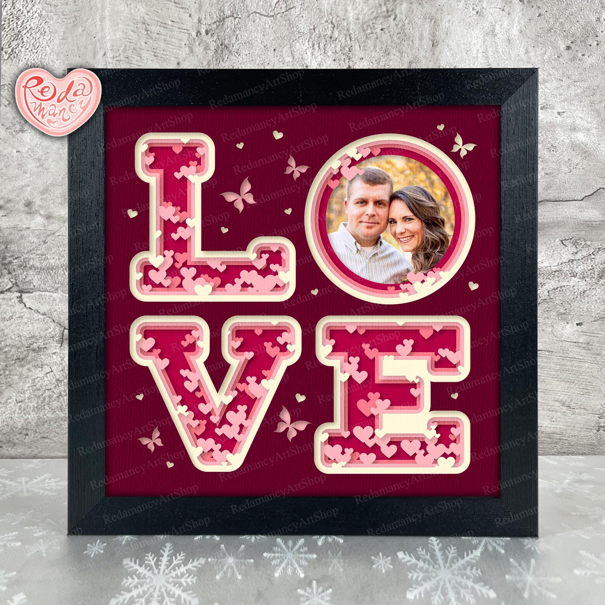Personalized Love Shadow Box SVG, Svg for Cricut Projects, 3D Layered ...