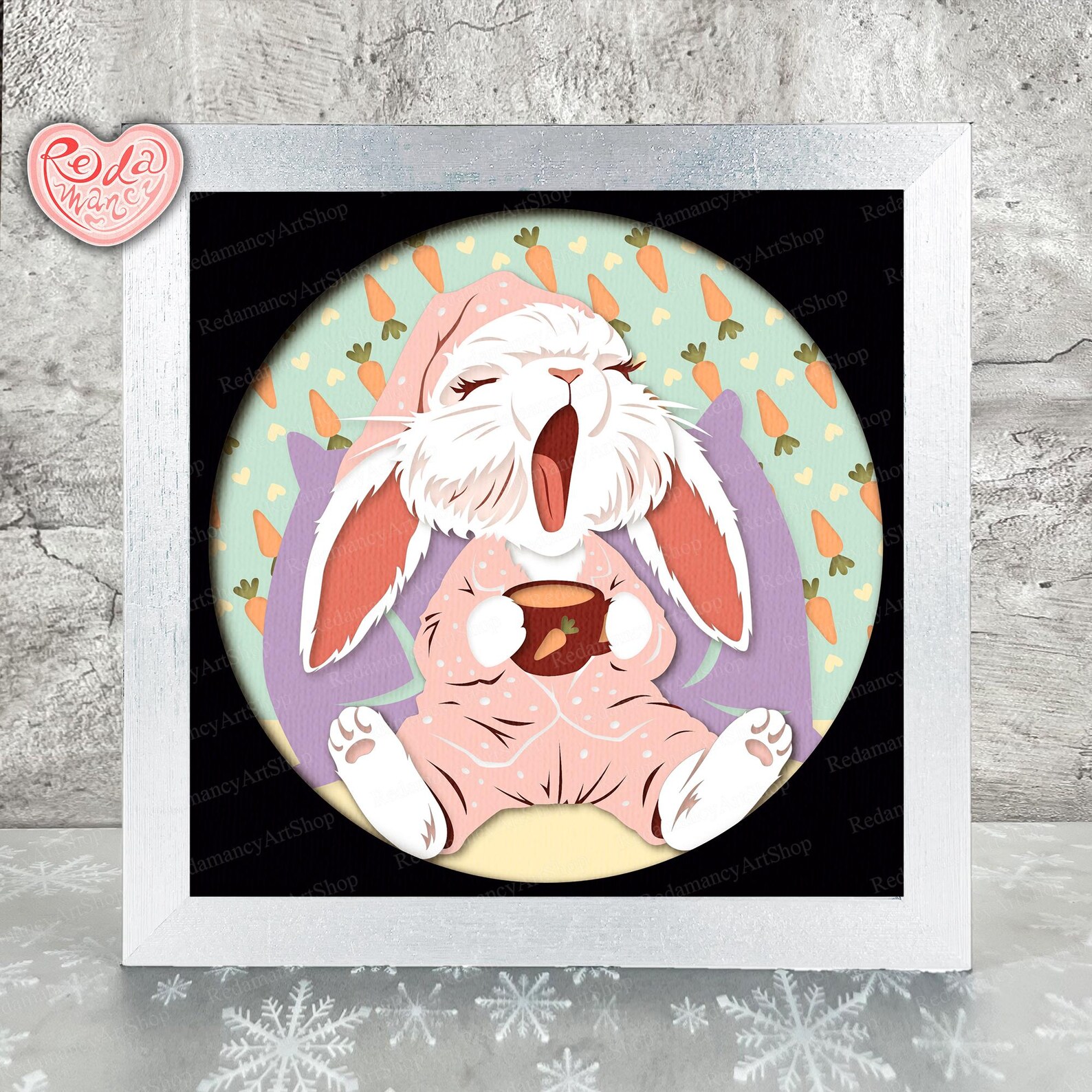 Easter Bunny Shadow Box SVG, Svg for Cricut Projects, 3D Layered SVG ...