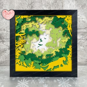 Forest Landspcare Shadow Box SVG, Svg For Cricut Projects, 3D Layered SVG, Jungle 3D Shadow Box Svg, Paper Cut Light Box