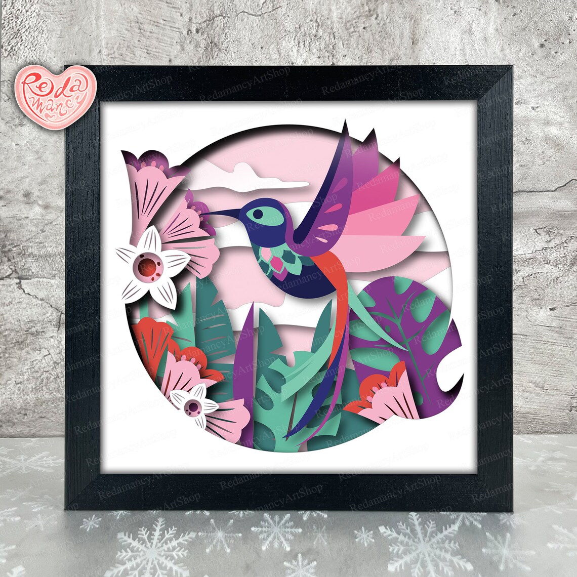 Hummingbird Shadow Box SVG, Svg for Cricut Projects, 3D Layered SVG ...