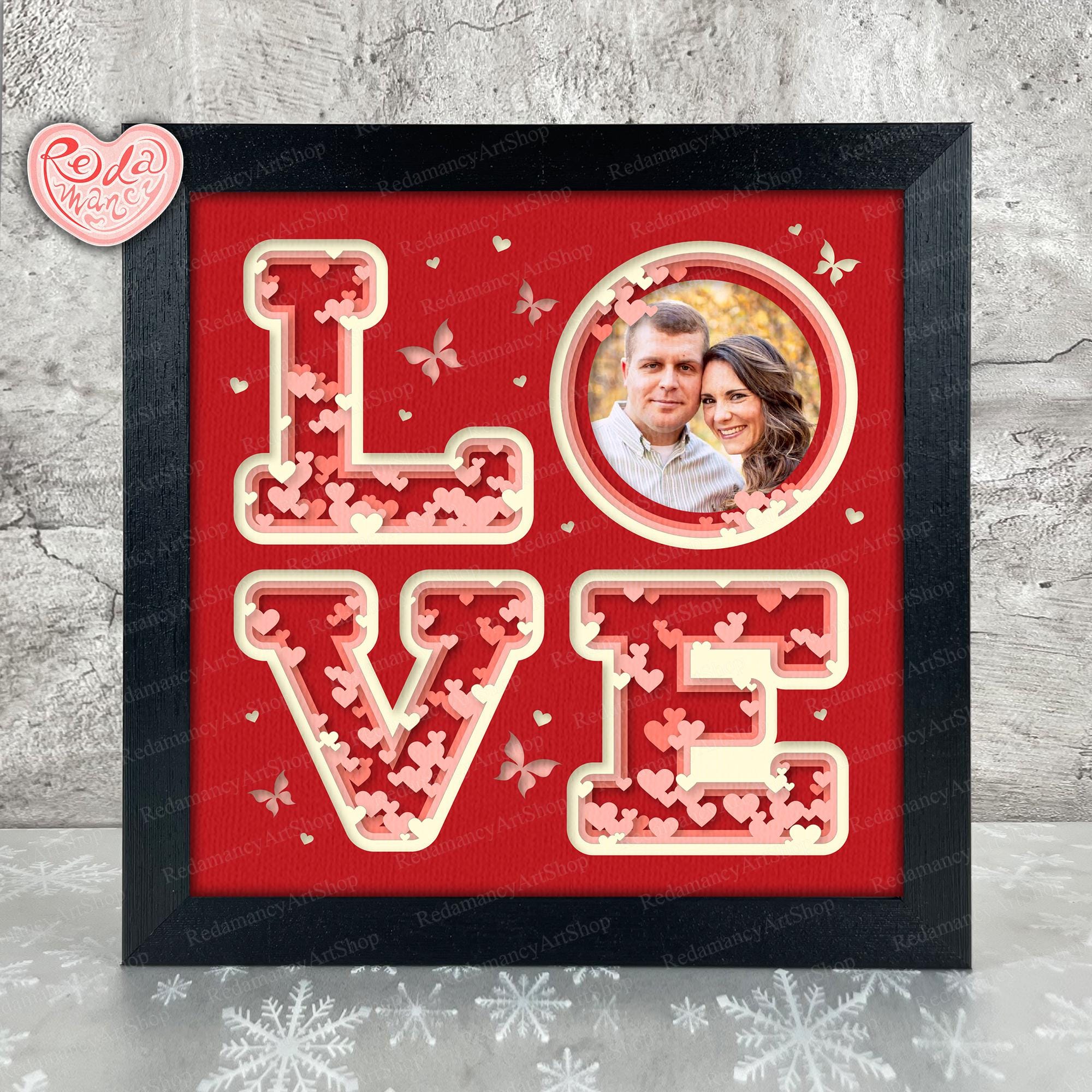 Personalized Love Shadow Box SVG, Svg for Cricut Projects, 3D Layered ...
