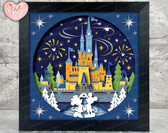 Winter Land Shadow Box SVG, Svg For Cricut Projects, 3D Layered SVG, Christmas Land 3D Shadow Box Svg, Paper Cut Light Box 2