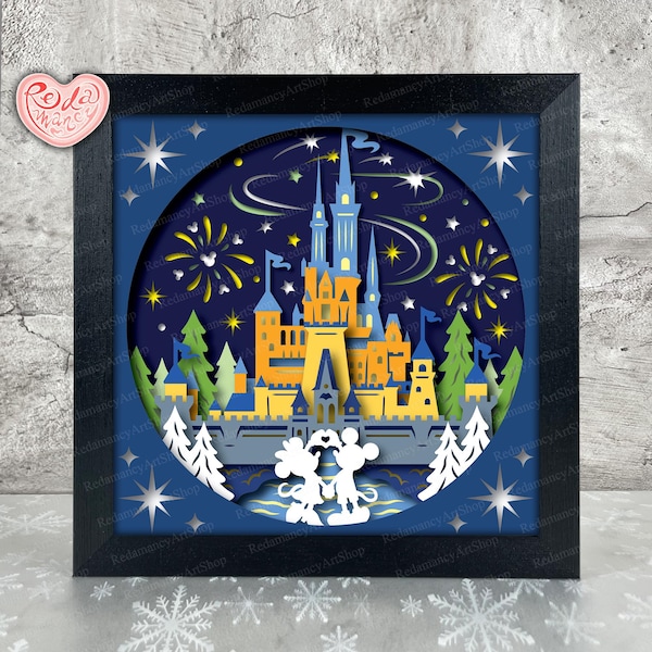 Christmas Land Shadow Box SVG, SVG dla projektów Cricut, SVG z warstwami 3D, Christmas Land 3D Shadow Box SVG, Paper Cut Light Box 2