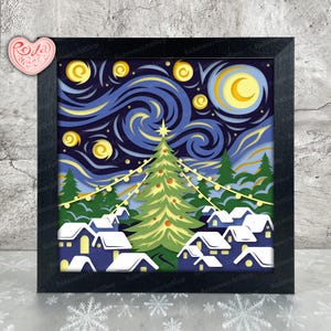 Christmas Village Shadow Box SVG, Svg For Cricut Projects, 3D Layered SVG, Christmas Town 3D Shadow Box Svg, Paper Cut Light Box 4