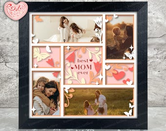 Best Mom Ever Shadow Box SVG, Svg For Cricut Projects, 3D Layered SVG, Mother's Day 3D Shadow Box Svg, Paper Cut Light Box