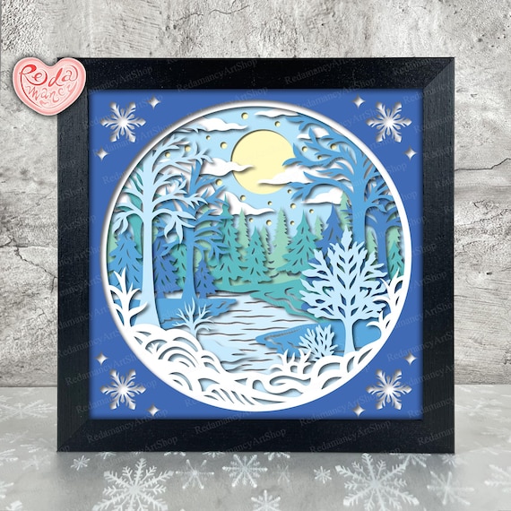 シャドーボックス 冬の風景 冬景色」のシャドーボックス作品 –