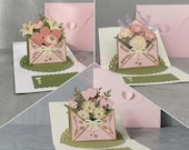 Combo 3 Flower Pop-up Card SVG, 3D Floral Card SVG for Cricut, 3D Rose Pop-up Card SVG, 3D Tulip svg, Paper Cut Greeting Card