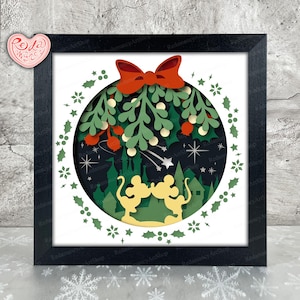 Gui, Shadow Box SVG, Svg pour projets Cricut, SVG en couches 3D, joyeux Noël 3D Shadow Box Svg, caisson lumineux en papier découpé