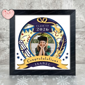 Afstuderen Shadow Box SVG, Svg voor Cricut-projecten, 3D gelaagde SVG, afstuderen geschenken 3D Shadow Box Svg, Paper Cut Light Box 1