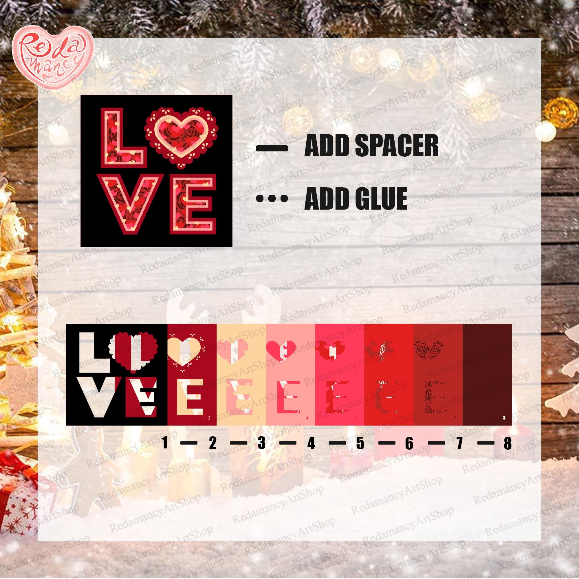 Love Shadow Box SVG, Svg for Cricut Projects, 3D Layered SVG, Valentine ...