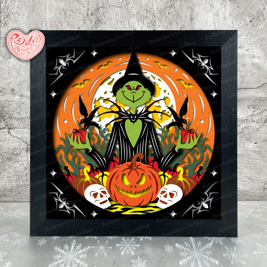 Green Witch Shadow Box SVG, Svg for Cricut Projects, 3D Layered SVG ...