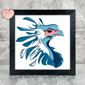 Sekretärin Vogel Schattenbox SVG, svg für Cricut-Projekte, 3D-Schichten SVG, Sekretärin 3D-Schattenbox svg, Papierschnitt-Leuchtkasten