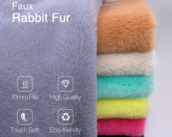 Faux Rabbit Fur Fabric 100% Polyester 10mm Pile Super Soft Plush Fabric For Handmade Stuffed Toys Sewing Fabric