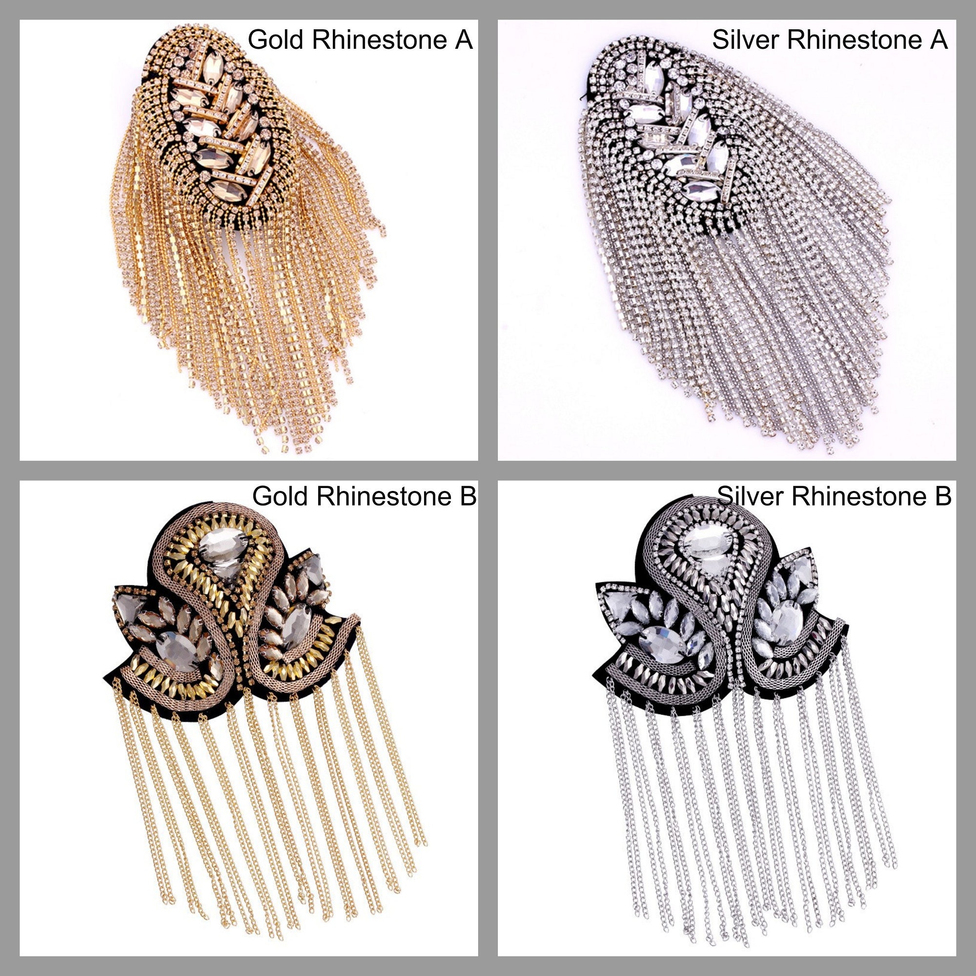 Hombreras decorativas de 1 piezas, broches Vintage, remache de diamantes de  imitación, borla, Charretera, decoración de ropa hecha a mano, joyería de  hombro - AliExpress